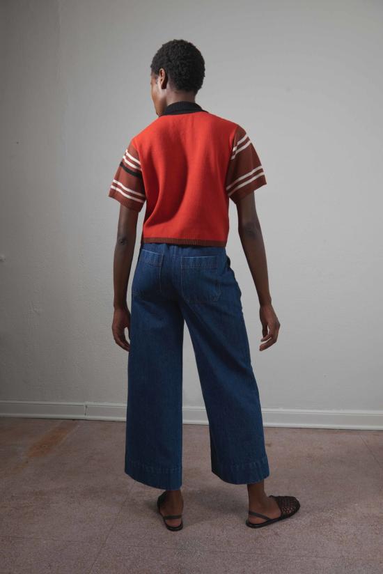  마리아 스탠리 반팔 티셔츠 에릭 폴로 스트라이프 - MARIA STANLEY