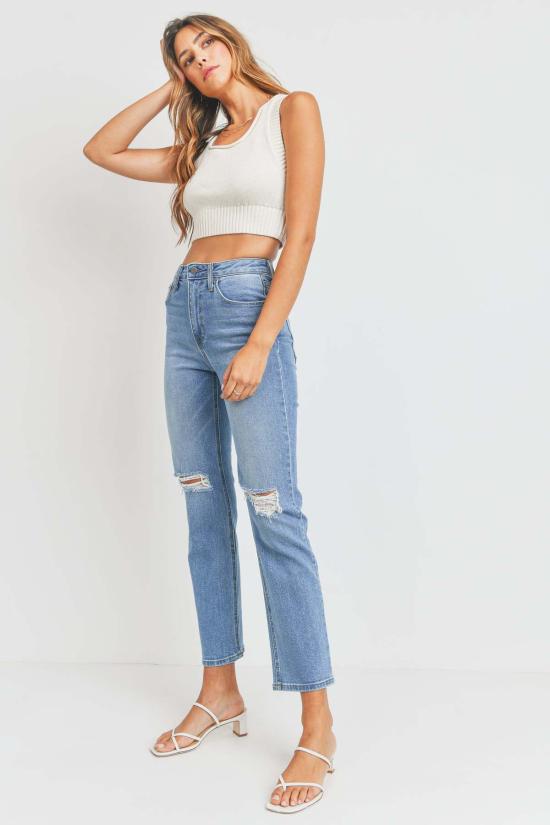  저스트 블랙 데님 데님 팬츠 롱 위크 진 - JUST BLACK DENIM