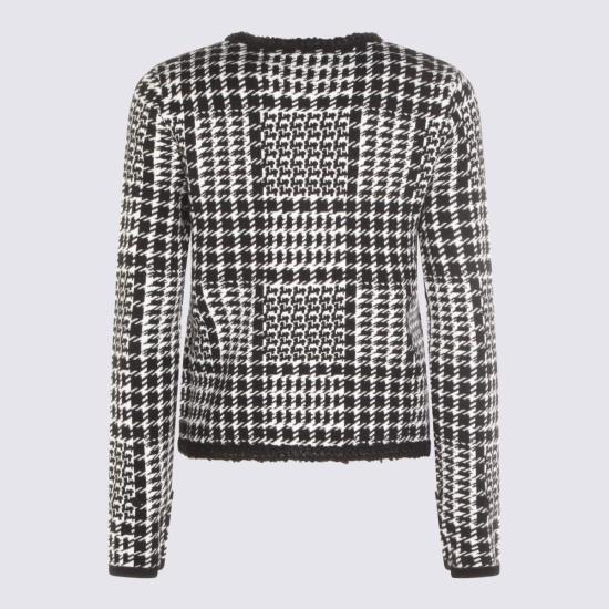  트윈셋 자켓 캐주얼 재킷 체크 네브/네로 - TWINSET