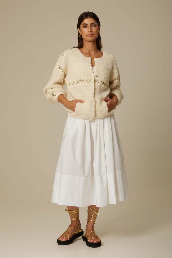  Santicler 가디건 산티클러 이리나 퍼  재킷 크림 - OTHER BRANDS