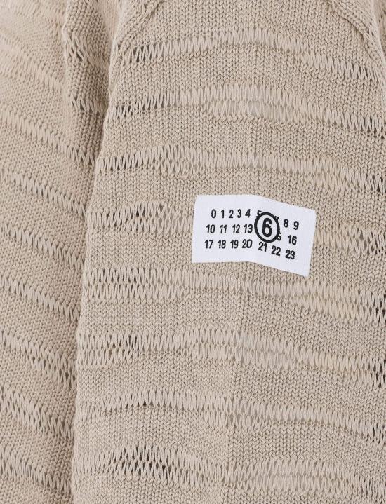  MM6 메종마르지엘라 스웨터 Mm6 메종 마르지엘라 디스트레스드 크루넥  베이지 - MM6 MAISON MARGIELA