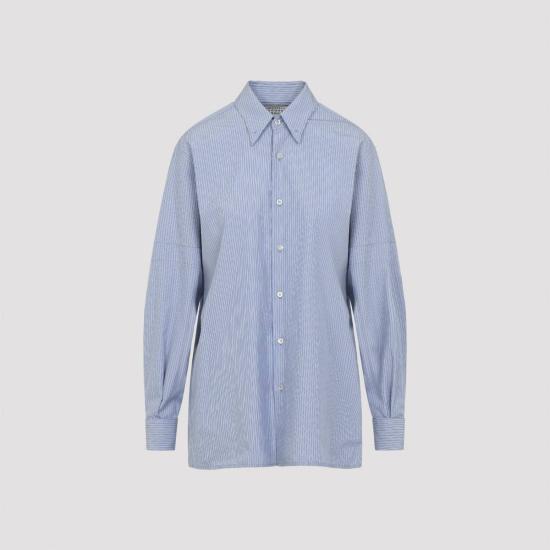  마르지엘라 셔츠 메종  셔츠 라이트 블루 그레이 - MAISON MARGIELA