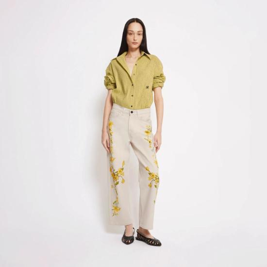  로제나 데님 팬츠 로잔나 데스티니 진스 옐로우 플라워즈