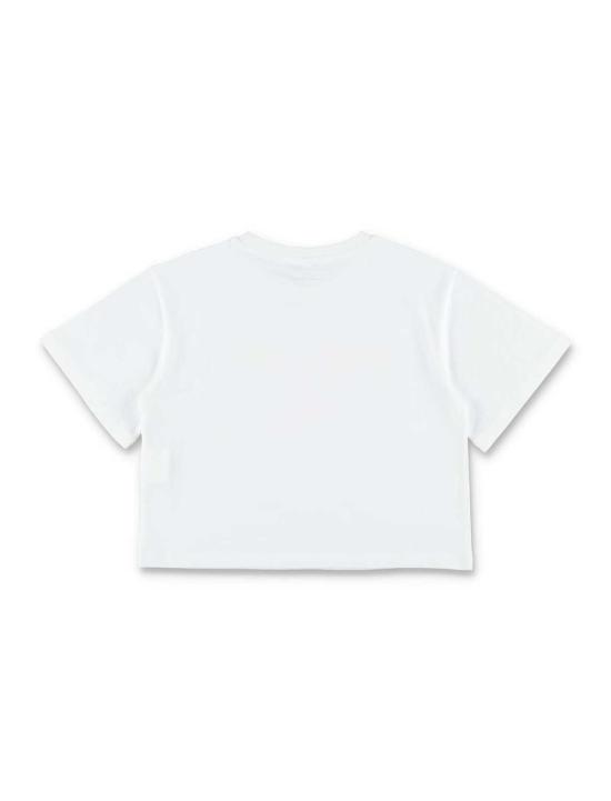  [키즈] 스텔라 맥카트니 탑 스텔라 매카트니 아동용 사이키델릭 로고 크롭 티셔츠 (화이트) - STELLA MCCARTNEY