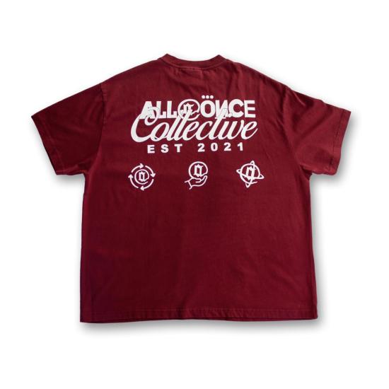  All At Once 반팔 티셔츠 올앳원스 콜렉티브 티셔츠 버건디 - OTHER BRANDS
