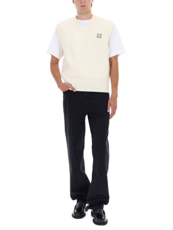  메종키츠네 베스트 메종 키츠네 여우 패치 장식 골지  아이보리 - MAISON KITSUNE