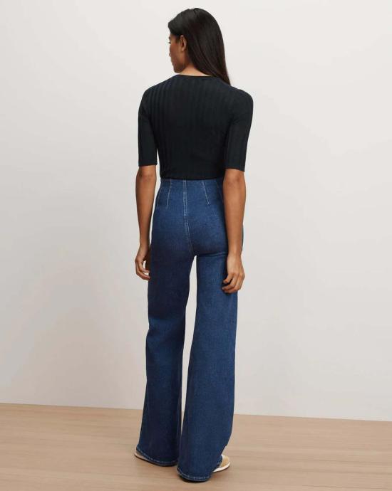  베로니카비어드 데님 팬츠 베로니카 비어드 조플린 오프 듀티 플레어 진 브라이트 블루 - VERONICA BEARD