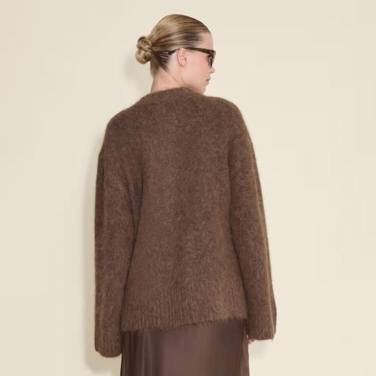  홀츠베일러 가디건 Holzweiler Fure 플러피 카디건 다크 브라운 - HOLZWEILER