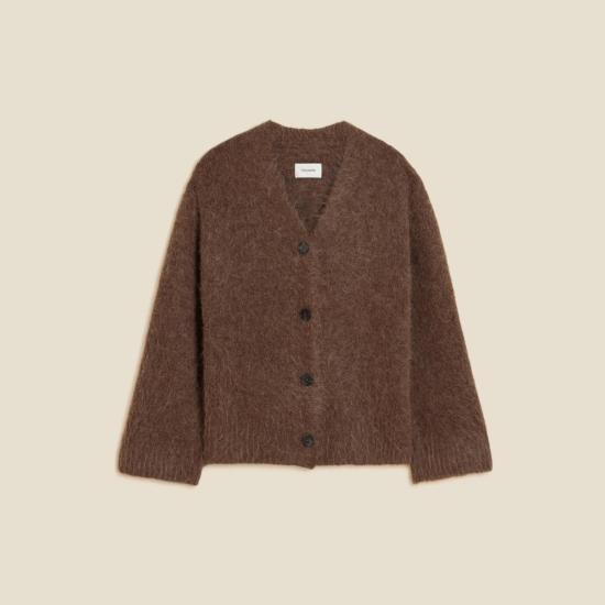  홀츠베일러 가디건 Holzweiler Fure 플러피 카디건 다크 브라운 - HOLZWEILER