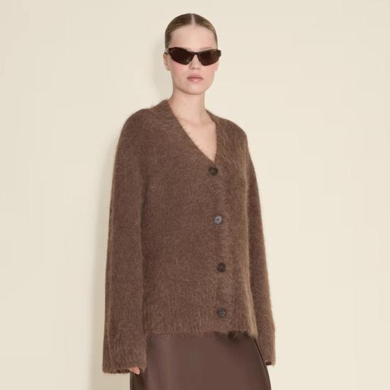  홀츠베일러 가디건 Holzweiler Fure 플러피 카디건 다크 브라운 - HOLZWEILER
