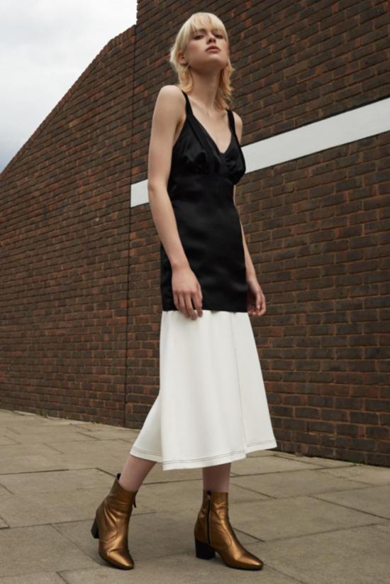  Markoo 미디 스커트 마르쿠 슬릿 스커트 화이트 - OTHER BRANDS