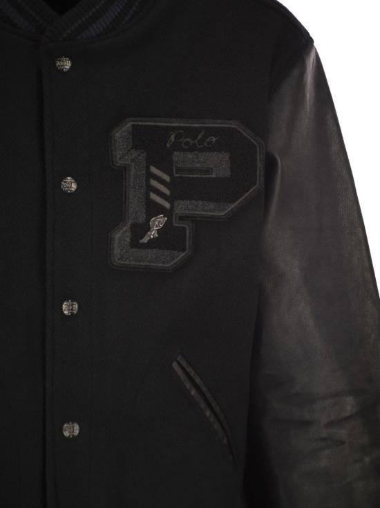  랄프 로렌 자켓 아이코닉 레터맨 재킷 폴로 블랙 - RALPH LAUREN