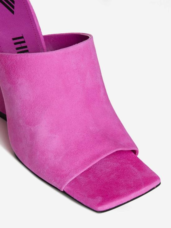  디 아티코 뮬/슬리퍼 Attico Cheope 스웨이드 뮬 플루오 핑크 - THE ATTICO