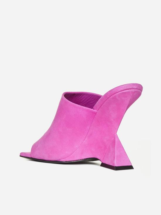  디 아티코 뮬/슬리퍼 Attico Cheope 스웨이드 뮬 플루오 핑크 - THE ATTICO
