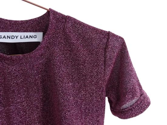  샌디리앙 반팔 티셔츠 샌디 리앙 퀸 탑 핑크 아이섀도우 - SANDY LIANG