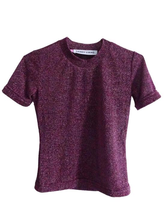  샌디리앙 반팔 티셔츠 샌디 리앙 퀸 탑 핑크 아이섀도우 - SANDY LIANG