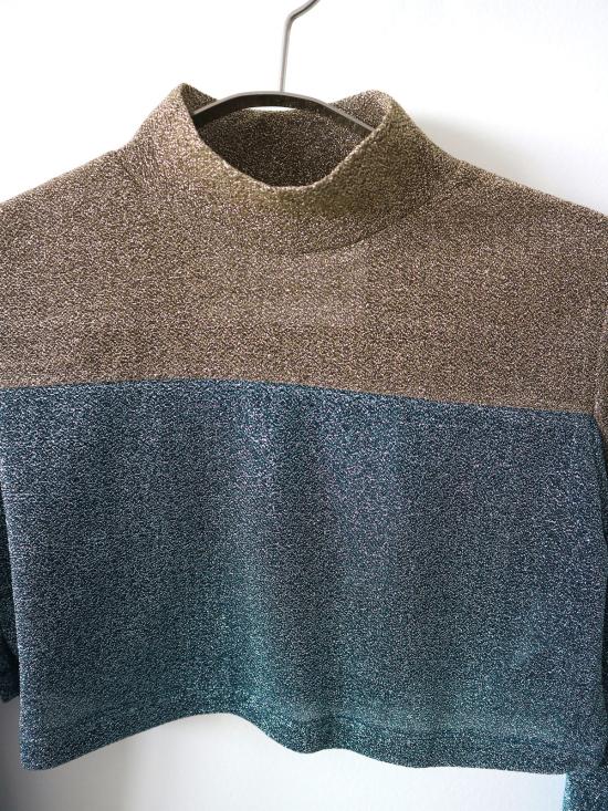  카이 인티메이츠 민소매 티셔츠 카이 스파클 루렉스 크롭탑 블루/골드 - KYE INTIMATES