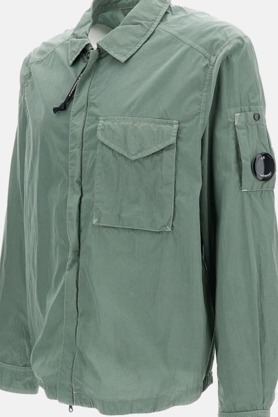  씨피 컴퍼니 자켓 C.P. 컴퍼니 크롬 R 지퍼 렌즈 오버셔츠 그린 - C.P. COMPANY