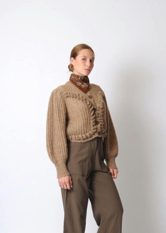  머스 가디건 Mirth Moritz 자수  브라우니