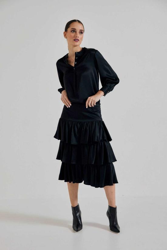  린제이 니콜라스 뉴욕 미디 스커트 린지 니콜라스 뉴욕 엘레나 프란체스카 티어드 스커트 - LINDSAY NICHOLAS NEW YORK