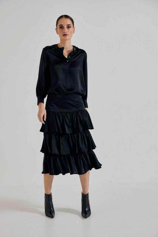  린제이 니콜라스 뉴욕 미디 스커트 린지 니콜라스 뉴욕 엘레나 프란체스카 티어드 스커트