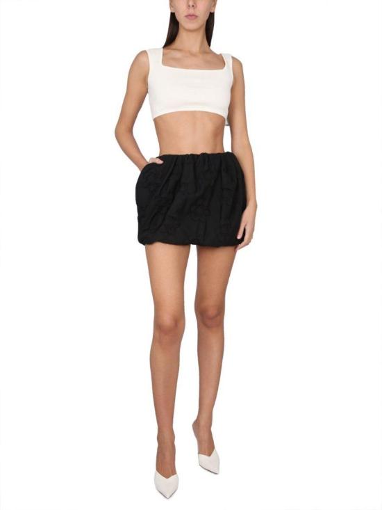  막스마라 숏 스커트 플로럴 패턴 미니 스커트 블랙 - MAX MARA