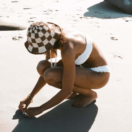  Minga 모자 밍가 여름 버킷햇 크로셰 체크무늬 - OTHER BRANDS