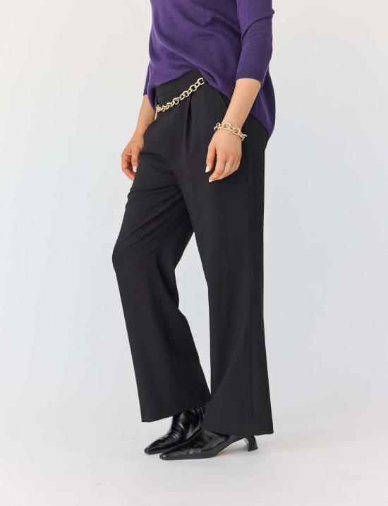  Lindsay Nicholas New York 스트레이트 팬츠 린지 니콜라스 뉴욕 페이크 라이즈 팬츠 블랙 - OTHER BRANDS