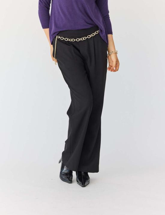  Lindsay Nicholas New York 스트레이트 팬츠 린지 니콜라스 뉴욕 페이크 라이즈 팬츠 블랙 - OTHER BRANDS