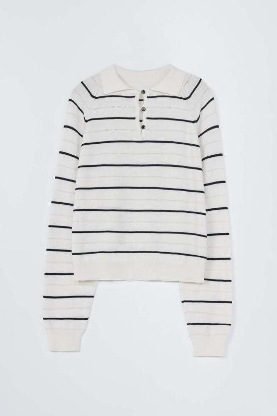  코데라 반팔 티셔츠 Cordera 메리노 울 스트라이프 폴로 - CORDERA