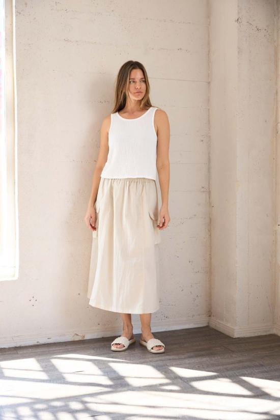  It Is Well L.A. 롱 스커트 잇이즈웰 L.A. 사이드 포켓  내추럴/토프 - OTHER BRANDS