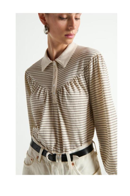  네이션 블라우스 세실리아 칼라 탑