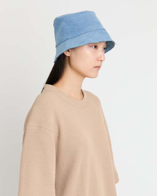  모자 Colbo Coming Soon Raw Edge Bucket Hat Blue Denim - OTHER BRANDS