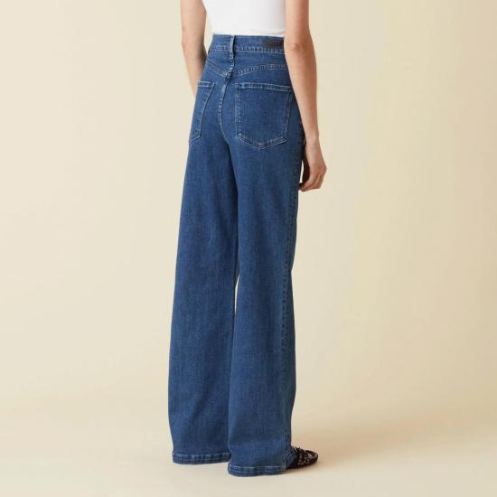  르장 데님 팬츠 Le Jean 버지니아 와이드 레그 진 - LE JEAN