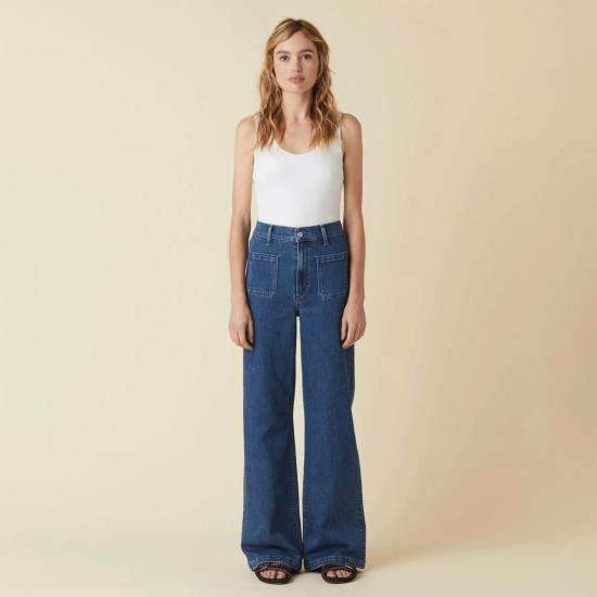  르장 데님 팬츠 Le Jean 버지니아 와이드 레그 진