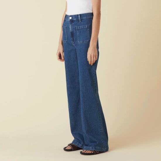  르장 데님 팬츠 Le Jean 버지니아 와이드 레그 진 - LE JEAN