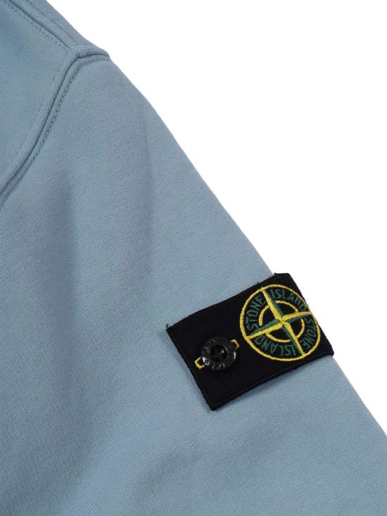  [키즈] 스톤 아일랜드 풀오버 키즈 스웨트셔츠 라이트 블루 - STONE ISLAND