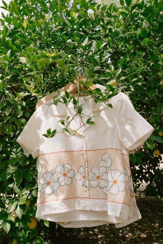  제스 미니 블라우스 자수 코튼 라구나 라운지 셔츠 - JESS MEANY