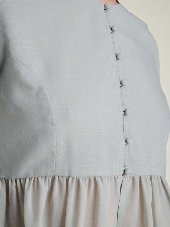  설리번 블라우스 설리반 카이아 페플럼  라이트 블루 - SULLIVAN