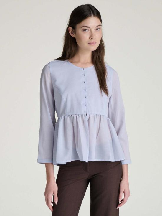  설리번 블라우스 설리반 카이아 페플럼  라이트 블루 - SULLIVAN