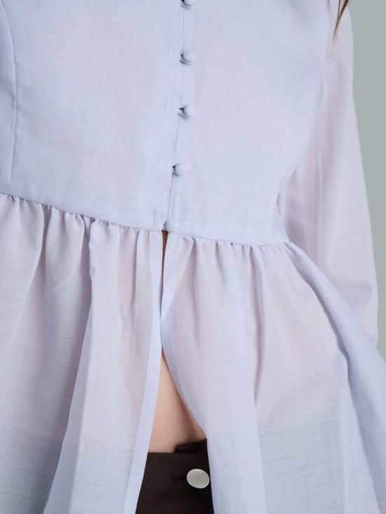  설리번 블라우스 설리반 카이아 페플럼  라이트 블루 - SULLIVAN