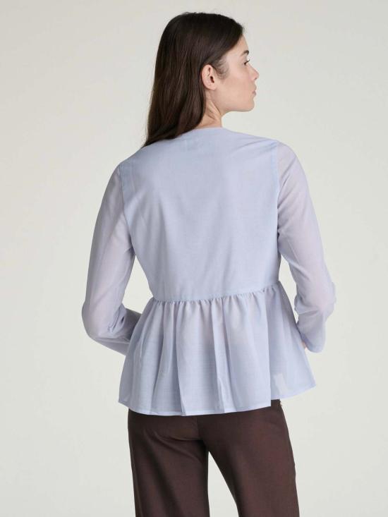  설리번 블라우스 설리반 카이아 페플럼  라이트 블루 - SULLIVAN