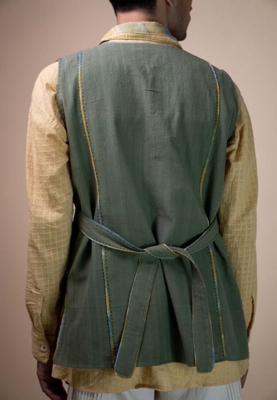  이키비 베스트 메도우즈 남녀공용 긴 조끼 (녹색) - IKKIVI