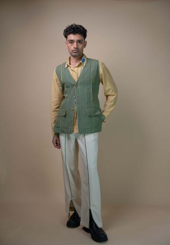  이키비 베스트 메도우즈 남녀공용 긴 조끼 (녹색) - IKKIVI