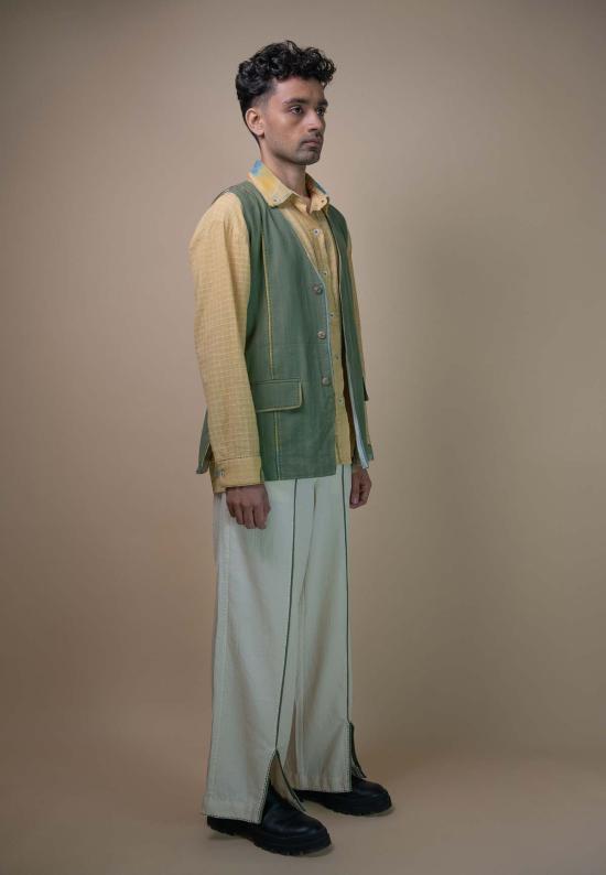  이키비 베스트 메도우즈 남녀공용 긴 조끼 (녹색) - IKKIVI