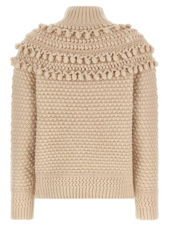  짐머만 터틀넥 지머만 최면 장식볼 스웨터 베이지 - ZIMMERMANN