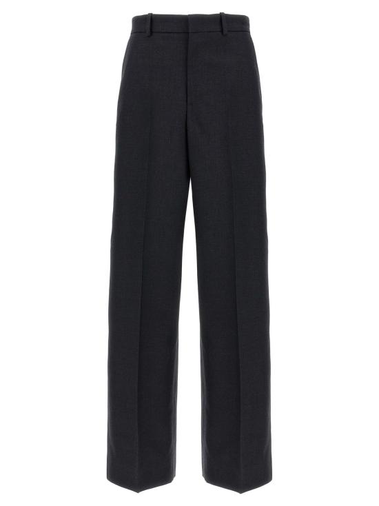  구찌 스트레이트 팬츠 로고 자수 울  다크 그레이