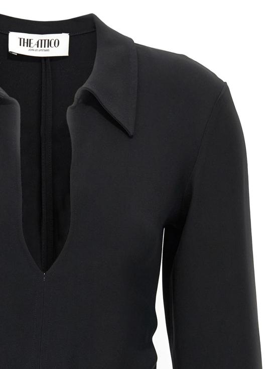  디 아티코 숏 원피스 아티코 미니 폴로 드레스 블랙 - THE ATTICO