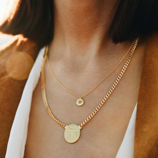  시에라 윈터 주얼리 목걸이/팬던트 악마의 눈 목걸이 골드 베르메일/에메랄드 - SIERRA WINTER JEWELRY