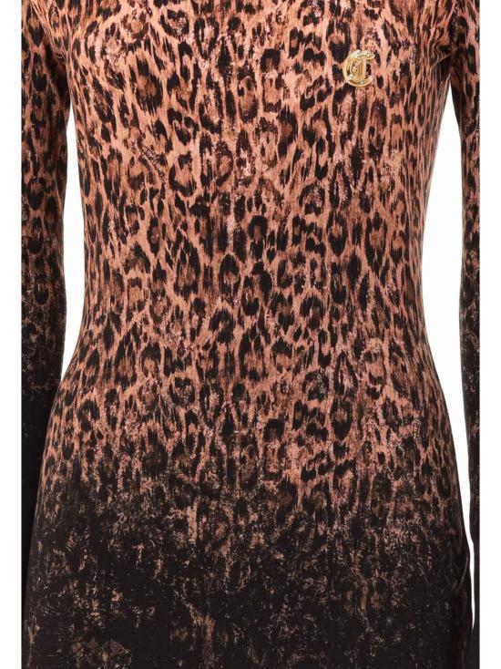  로베르토 카발리 롱 원피스 저스트 카발리 드레스 긴팔 베이지 드레스 - ROBERTO CAVALLI